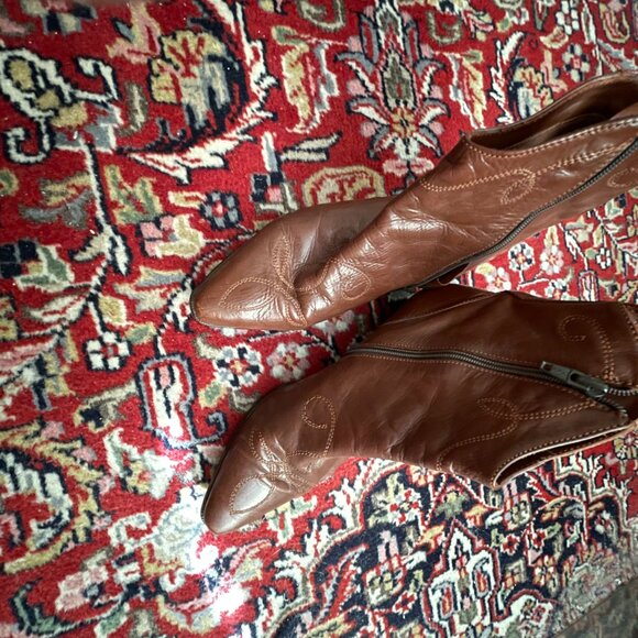 Leather Brown Ankle Boots Western Size 8.5 Ipanema Made in Brazil - Picture 4 of 7